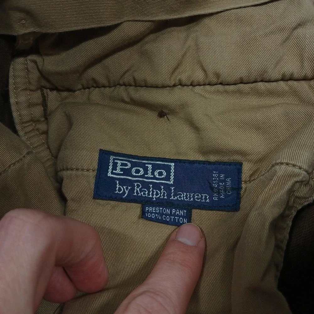Vintage Polo Ralph Lauren Pants Mens 35x30‎ Brown Corduroy Preppy Pockets